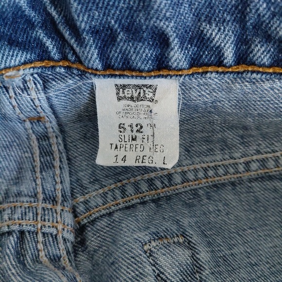 VINTAGE Levi's 512 Denim Jeans Size 14 USA Slim Fit Tapered Leg "R" Only Tag - Picture 11 of 13